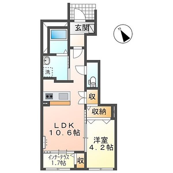 広島県広島市安佐南区川内３丁目(賃貸アパート1LDK・1階・42.15㎡)の写真 その2