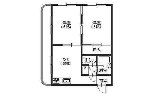 広島県広島市安佐南区緑井４丁目(賃貸マンション2DK・2階・39.60㎡)の写真 その2