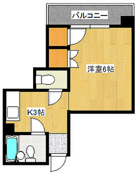 広島県広島市南区上東雲町(賃貸マンション1K・3階・20.50㎡)の写真 その2