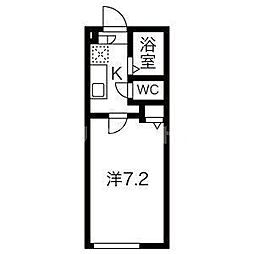 西武池袋線 中村橋駅 徒歩10分の賃貸マンション 1階1Kの間取り