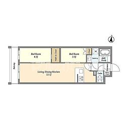 アジールコート練馬中村橋 2LDKの間取図画像