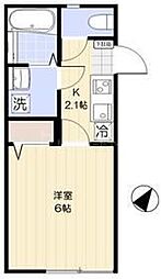 サンシエ大山 1階1Kの間取り
