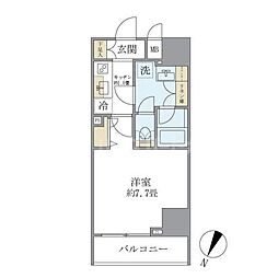 エレミ本蓮沼 2階1Kの間取り