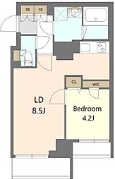S-RESIDENCE高島平asolea 5階1LDKの間取り