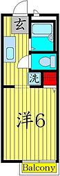 ビレッジ・アイ 2階1Kの間取り