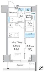 デュオフラッツ板橋大山 2階1LDKの間取り