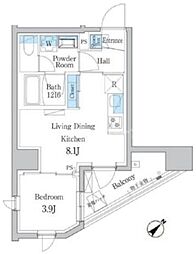 デュオフラッツ板橋大山 14階1LDKの間取り
