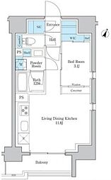 ORSUS板橋本町 1LDKの間取図画像