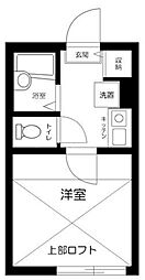 フェッロヴィア桜台 3階1Kの間取り