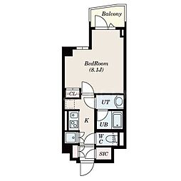 S-FORT中板橋 1Kの間取図画像