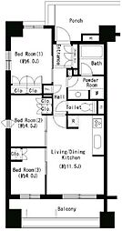 パークアクシス大塚 2LDKの間取図画像