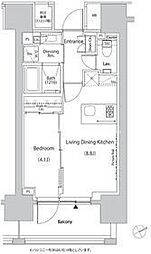ザ・パークハビオ目白タワー 1LDKの間取図画像
