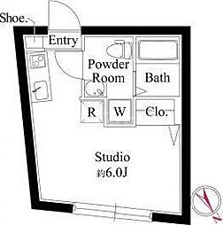 アクロスアベニュー南長崎 ワンルームの間取図画像