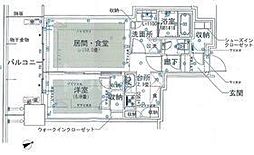 グランドシティタワー池袋 1LDKの間取図画像