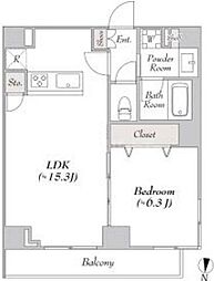 LUMIECOHYAMA 1LDKの間取図画像