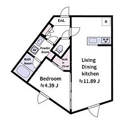 豊島区目白5丁目マンション 1LDKの間取図画像