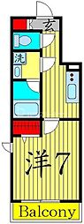 CREVISTA氷川台 1Kの間取図画像