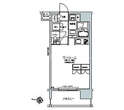 パークキューブ板橋本町 ワンルームの間取図画像