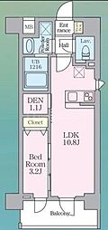 ルフォンリヴェント板橋西台 1LDKの間取図画像