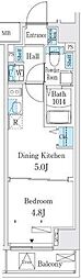 クラリティア板橋本町 1DKの間取図画像