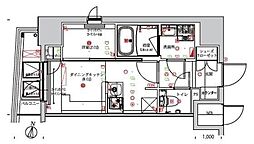 フェルクルールプレスト池袋ウエスト 1DKの間取図画像