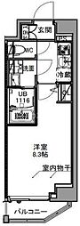 S-RESIDENCE王子east 9階1Kの間取り