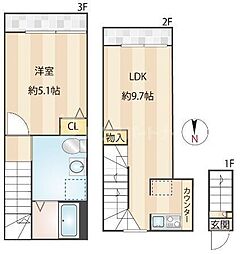ノーザンロード東武練馬 2階1LDKの間取り
