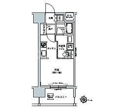 パークキューブ板橋本町 9階1Kの間取り