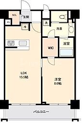 プライマル板橋本町 4階1LDKの間取り