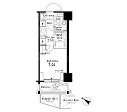パークアクシス板橋本町弐番館 4階1Kの間取り