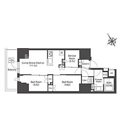 コンフォリア・リヴ板橋 10階2SLDKの間取り