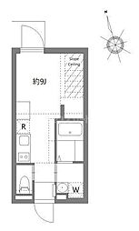 都営三田線 板橋本町駅 徒歩5分の賃貸マンション 地下1階ワンルームの間取り