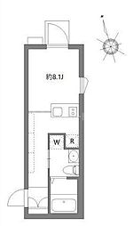 都営三田線 板橋本町駅 徒歩5分の賃貸マンション 1階ワンルームの間取り
