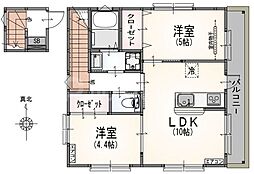 サンライズ大山II 3階2LDKの間取り