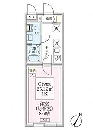 東京メトロ有楽町線 平和台駅 徒歩5分の賃貸マンション 3階1Kの間取り