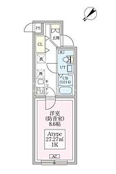 東京メトロ有楽町線 平和台駅 徒歩5分の賃貸マンション 1階1Kの間取り