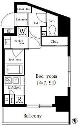 パークキューブ新板橋 7階1Kの間取り