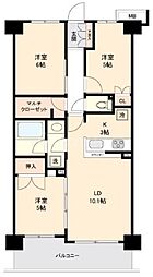 アトレ浮間舟渡ローレルコート 2階3LDKの間取り