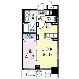ステージ　グラシア 2階1DKの間取り
