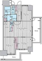 クロスレジデンス東十条 10階3LDKの間取り
