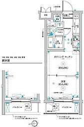 RELUXIA板橋西台 2階1DKの間取り