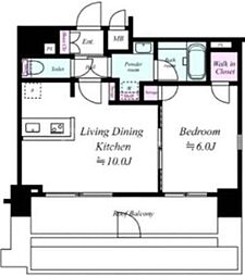 LEXEAZEST赤羽 7階1LDKの間取り