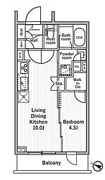 nidoMOTOHASUNUMA 1LDKの間取図画像