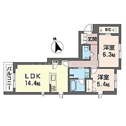 ラピス ラズリ 2LDKの間取図画像