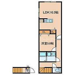 アザレ東武練馬 1LDKの間取図画像