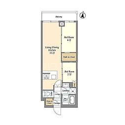 アジールコート練馬中村橋 2LDKの間取図画像