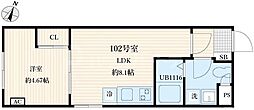 Aglaia要町 1LDKの間取図画像