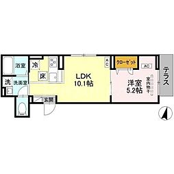 セレスティア上十条 1LDKの間取図画像
