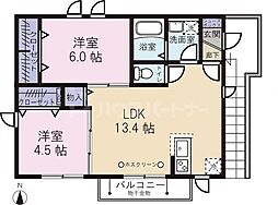サクラハウス 2LDKの間取図画像