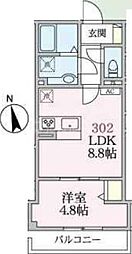 アローマ王本町 1LDKの間取図画像
